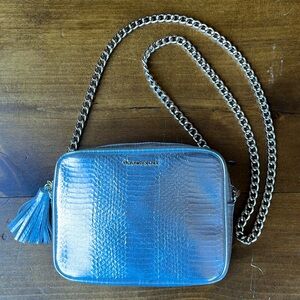 Victoria’s Secret Faux Silver Snakeskin Crossbody Bag